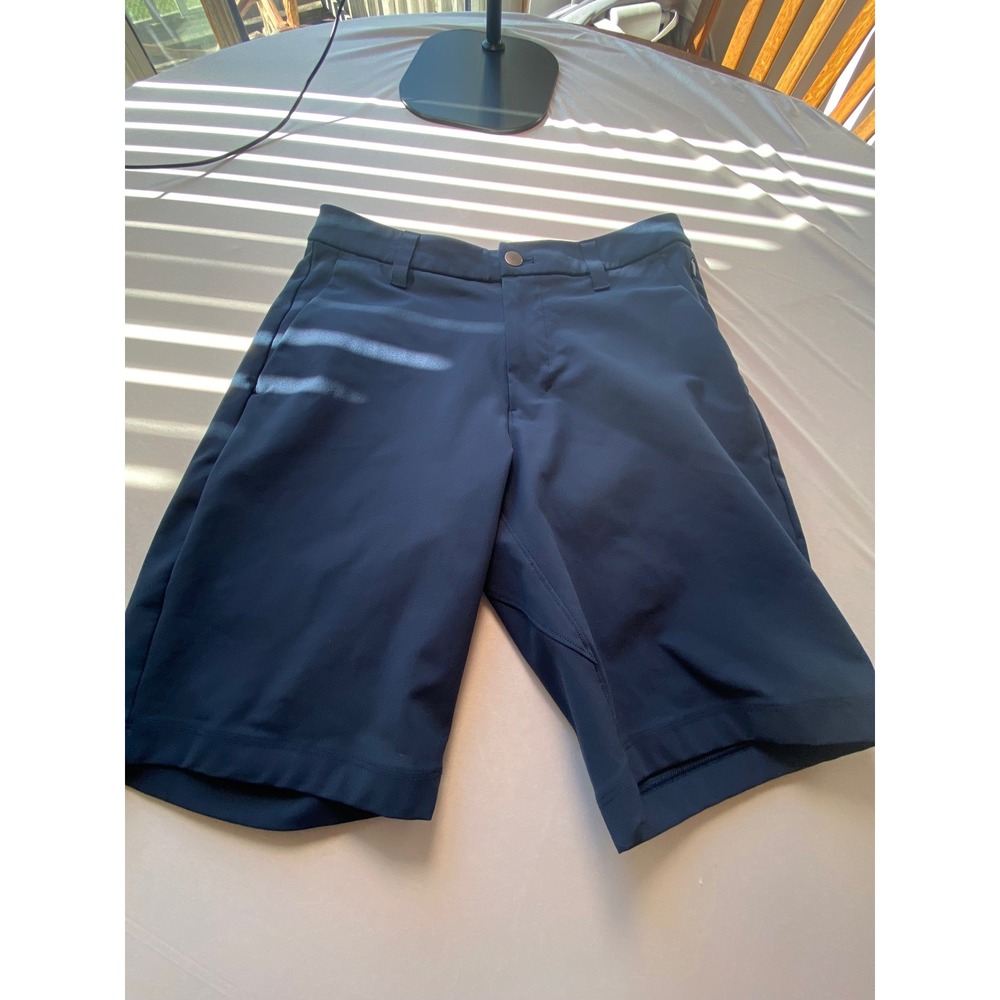Lululemon Commission Golf Shorts Mens 28 Navy Blue Flat Front Technical Athletic